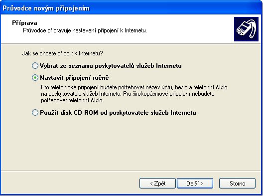 Nastavit připojení ručně)